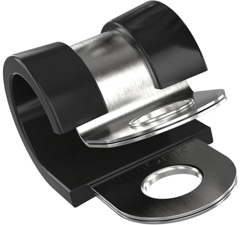 Lumonic 5x Abrazaderas de tubo 8mm con inserto de goma I Abrazaderas de cable para atornillar I Abrazadera de manguera 8mm, Abrazadera de fijación 8mm, abrazadera de tubo