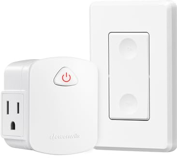 DEWENWILS Remote Control Outlet Wireless Wall Switch, 15A/1875W Wireless Light Switch, Remote Plug Outlet for Lamps, Fans, Household Appliance, 100 FT Range, No Wiring Needed, ETL Listed