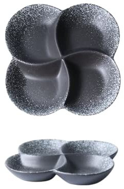 Placas de fondue 4 piezas conjunto Cerámica colorida, rectángulo 22 cm / 8.6 pulgadas 04