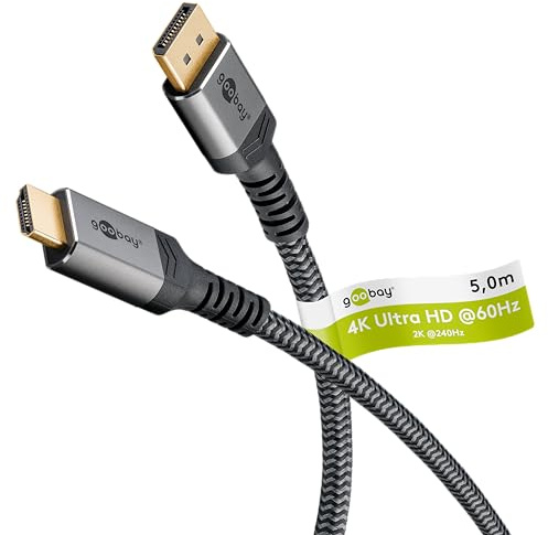 goobay 65271 Cable DisplayPort a HDMI 4K @ 50/60 Hz UHD, 5m