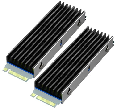 GLOTRENDS Dissipateur thermique M.2 avec vis M.2 et coussinets thermiques pour SSD M.2 à puce simple/double face, PC/PS5/PS5 Slim Installation (2 Packs)