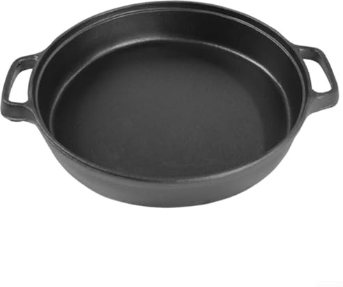 Padella in ghisa per piani cottura, vassoio per barbecue, padella in ghisa solida antiaderente per piano cottura a induzione pentole (25 cm)