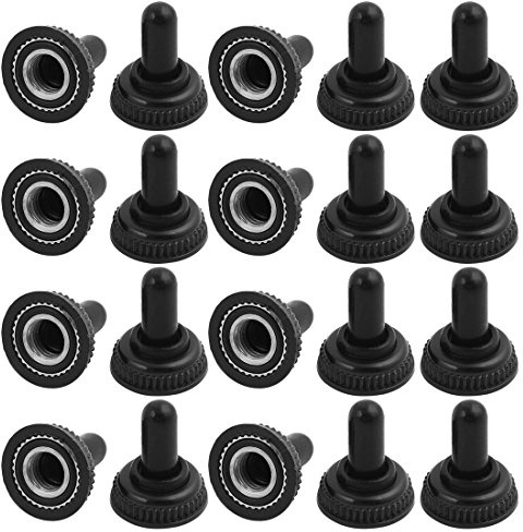 sourcingmap 20 mini interruttore a levetta da 6 mm, impermeabile, in gomma, colore nero