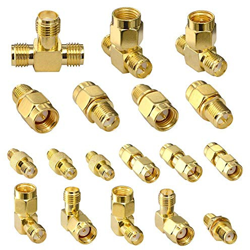YILIANDUO 18 Stück SMA Adapter SMA RP-SMA Stecker-Buchse für FPV/WiFi | WiFi Antenne SMA Koax Konverter für FPV Drohne/Router/Walkie-Talkie/Verlängerungskabel/Access Points/SDR/IP-Kameras