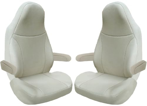 BREMER SITZBEZÜGE Maß Sitzbezüge Schonbezüge Pilotsitze Fahrer & Beifahrer Set kompatibel mit Wohnmobil FIAT Ducato 829 Beige