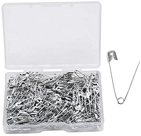 YOFASEN 300 Stück Sicherheitsnadeln - Große und kleine Stecknadeln Nickel Plated Pin - für Kleidung Kunsthandwerk Nähen Schmuckherstellung Home Office Verwenden, Silber, 18mm