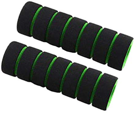 Garneck 2Pcs Handlebar Grips Bike Racing Bicycle Motorcycle Handle Bar Foam Sponge Grips Cover Anti-slip Handle Grips(Green and Black)