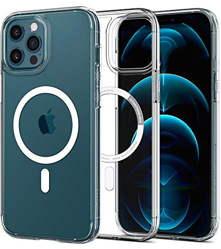 Spigen Ultra Hybrid MagFit Hülle Kompatibel mit iPhone 12 Pro und Komaptibel mit iPhone 12 Kompatibel mit MagSafe Magnetisch -Weiß