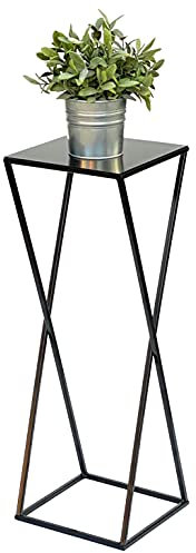 DanDiBo Sgabello per fiori in metallo, rettangolare, 68 cm, 437, colore: nero