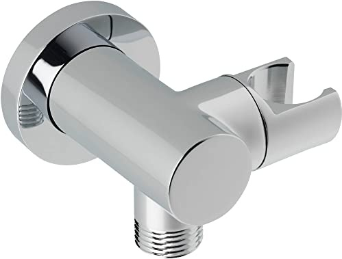 Ben MARL Wandanschluss mit Brausehalter Chrom - Handbrause Halterung - Handbrausehalter