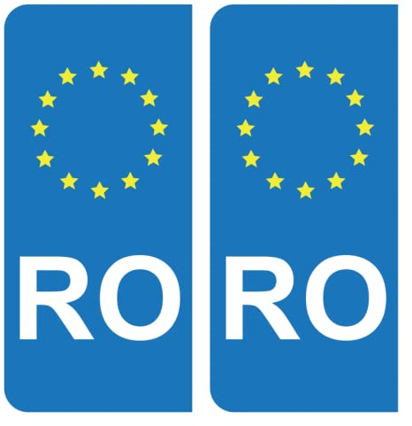 HADEXIA Aufkleber für Nummernschild, RO Rumänien, EU, Blau