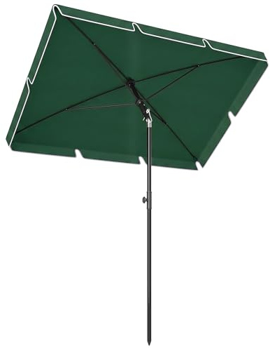 Outsunny Sombrilla de Terraza Exterior Aluminio 2x1,3x2,5 m | Parasol de Jardín Rectangular, Función de Inclinación, para Terraza Patio Exterior