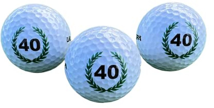 LL-Golf 3er Set 40 er Geburtstag Golfbälle mit Happy Birthday Motiv | Verpackt in Geschenkbox / Geburtstagsgeschenk Golf / Golfgeschenk Geschenk Geschenkidee