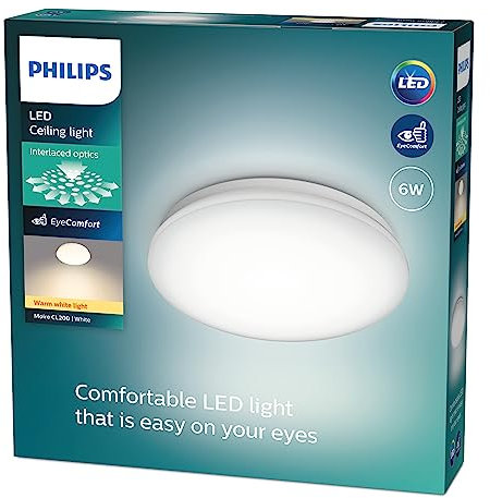 Philips Moire LED CL200 Ceiling Light Round 6W Warm White Light White