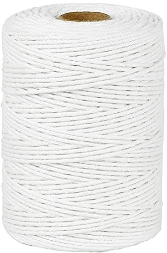 PerkHomy 213 M / 700 Feet Cotton Butchers Twine String 2mm for Cooking, Food Safe Crafts, Bakers Kitchen, Butcher Meat, Turkey, Sausage, Roasting, Gift Wrapping, Gardening, Crocheting & Knitting