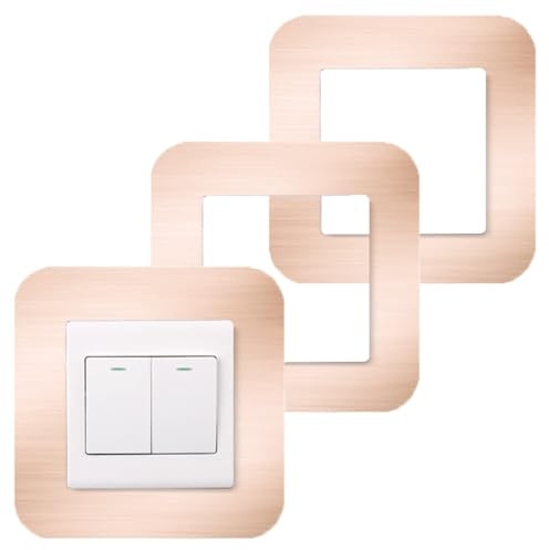 3 piezas de marco envolvente de interruptor cuadrado para interruptor de luz, calcomanía para panel de interruptores o enchufe eléctrico, 9 x 9 cm