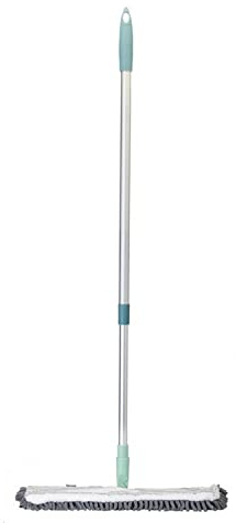 VIGAR - Mopa Doble de Microfibra con Palo Extensible - 41,5 x 11,5 x 137 cm - Rengo - Parquet - Apta en Lavadora - con Cabezal Giratorio - Gris y Azul