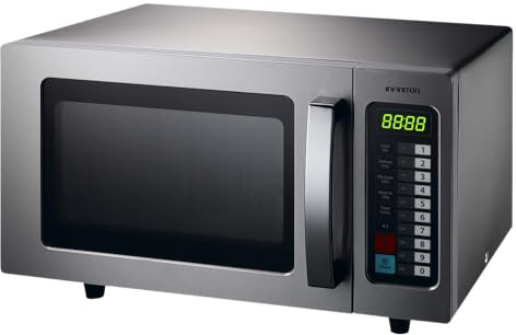 Infiniton Microondas profesional MPW-25DAF, 25l, 100 Programas, 1000W, Acabado interior y exterior Inox, Panel digital, apertura puerta a izquierdas