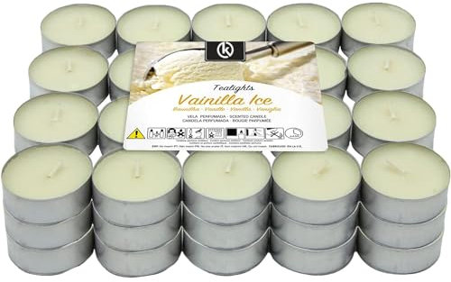 KROWN - Velas de Té Perfumadas, Velas Decorativas Aromáticas (Vainilla, 20 Velas)