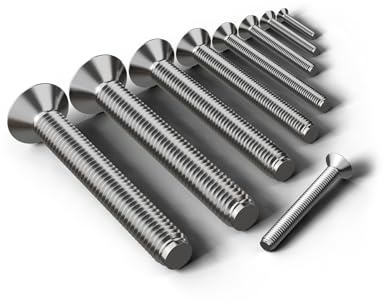 M10×180mm Packung mit 50 Edelstahlschrauben Senkkopfschrauben mit Innensechskant - ideal für die Industrie Haushalt Senkkopfschrauben M10 Schraubensatz DIN 7991 A2 V2A