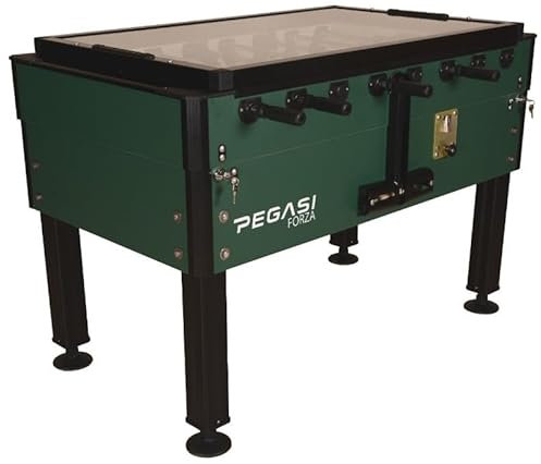 Pegasi Fußballtisch Premium - Coin Drop - Kickertisch - Fussballtisch - Outdoor Tischkicker- Fußball Tischspiel - Fussballtisch Erwachsene - Foosball Table - Grün