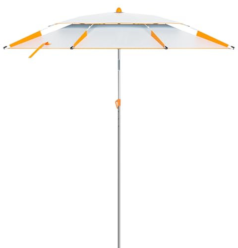 Ombrellone da Spiaggia Portatile, Protezione UV Più Grande Ombrello da Patio Antivento for Viaggi, Forte Ombrello da Giardino Compatto (Color : Orange, Size : 233cm(8ft))