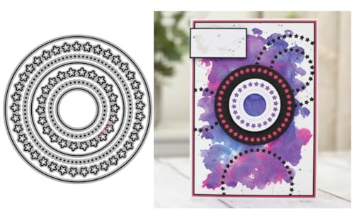 Sredwtk Sterne Kreis Stanzschablonen Geburtstag Weihnachten Metall Prägeschablonen Stanzformen Schneiden für DIY Karte Sammelalbum Scrapbooking Fotoalbum Deko Cutting Dies