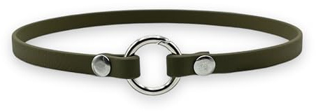 Markenhalsband Classic aus BioThane® für Hunde- oder Steuermarken | dünn & leicht (Oliv)