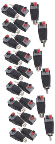 Uonlytech 24piezas Conector De Audio Video Adaptador De Altavoces Terminal De Resorte De Fácil Instalación Conexión Estable y Duradera