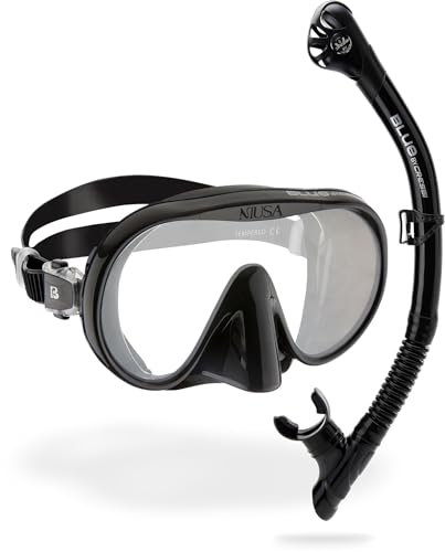 CRESSI Musa & Scilla Black - Kombiset Schnorchelmaske Musa und Schnorchel Scilla, Schwarz, Einheitsgröße, Erwachsene