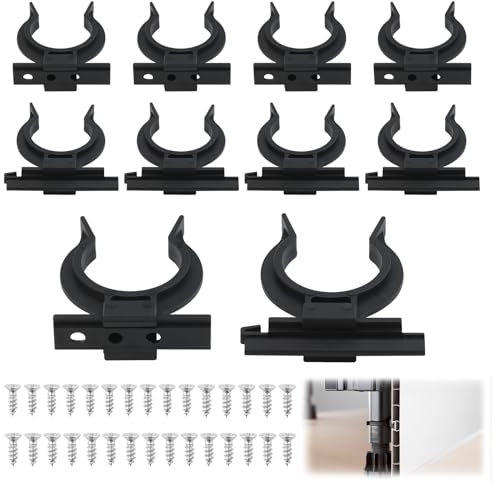 10 Stück Robuste Clips de Plinthes Réglables, Supports pour Plinthe de Cuisine avec 30 Vis, Clips de Fixation pour Plinthes avce 2 Types Accessoires, Durables Clip pour Pied de Meuble Diamètre 32-42mm