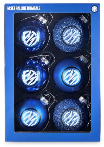 Inter - Set di 6 Palline di Natale Premium - Decorazione natalizia ideale come regalo e per tutti i tifosi Inter