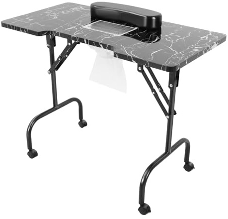 Tavolo per unghie portatile per tecnici, con funzione pieghevole, per manicure, scrivania sia salone che a casa, collettore di polvere, ventola, manicure, ricostruzione delle unghie, pieghevole,
