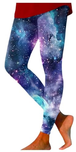 Generisch Damen Galaxy Leggings Bunt Hohe Taille Yoga Hose Stretchy Yogahose Render Hosen Frauen Planeten Kostüm