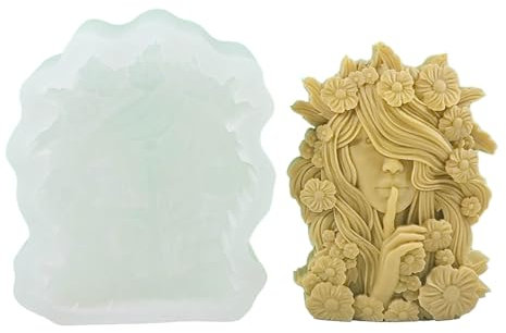 Molde de silicona con diseño de hada de flores en 3D para niña, para hacer pasteles, chocolate, yeso, jabón, moldes de resina de cristal