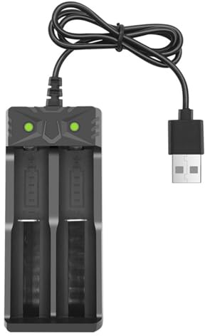 Batería de 2-lotes 18650, batería de Litio USB de 5 V con protección de sobrecarga, diseño telescópico Universal para 18650/18500/16340/14500