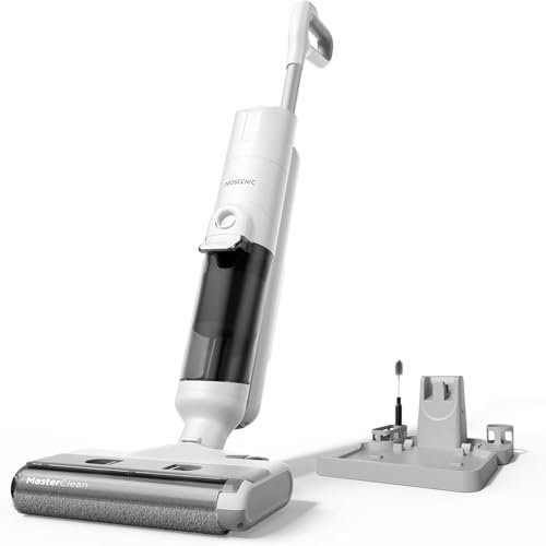 Proscenic F10 Pro Aspirapolvere Lavapavimenti Senza Fili 3-in-1 con Auto Pulizia, Aspirazione Potente, Pulizia Bordi, Lavasciuga Pavimenti con Auto Pulizia, Display LED, Guida Vocale