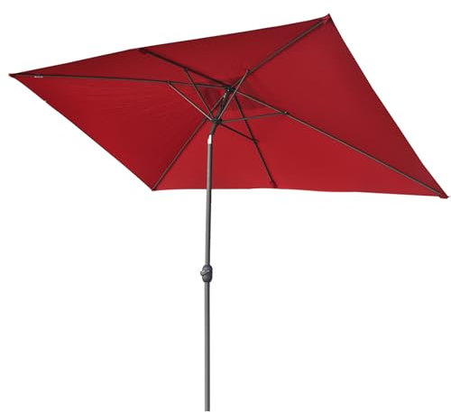 Ombrellone da Balcone 200 X 300 Cm, Parasole da Giardino per La Protezione Solare, Alternativa All'ombrellone A Braccio(Red)