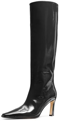 Michael Kors Women's Darrah Heeled Boot, Black/Patent Leather, 8