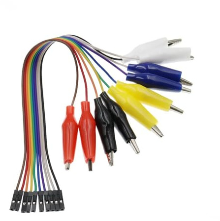 Quintathletic 30MM 10Pin Double-end Alligator Clips Jump Wire Female Crocodile Clip Test Lead Jumper Wire Line Cable DIY Connection