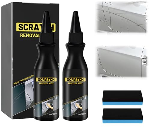 Efface Rayure Profonde Voiture, 2025 Nouveau Car Scratch Remover, Crème de Réparation de Rayures de Voiture avec Éponge Dissolvant de Rayures de Voiture pour Élimine les Éraflures et les Rayures (1)