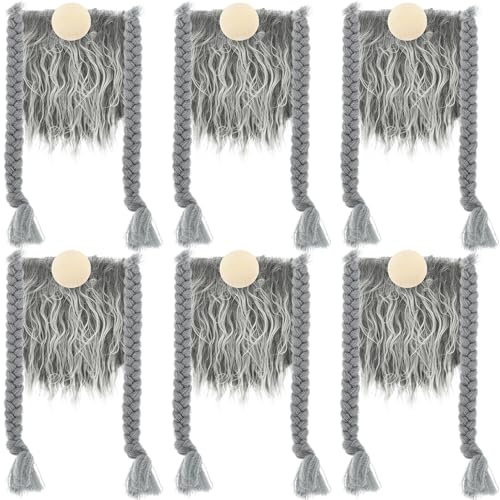 TOKIDNY Barba Nano Pretagliata con Perle di Legno Accessori Gnomi Fai da Te per Decorazioni Natalizie e Artigianato Creativo