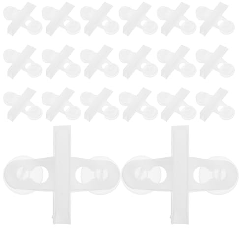 COOPHYA 20pcs White Fish Tank Divider Suction Cup Clips for Aquarium Glass Panel Holder, Breeding Isolation Support Clips Suitable for Aquatic Pets and Water Pipes