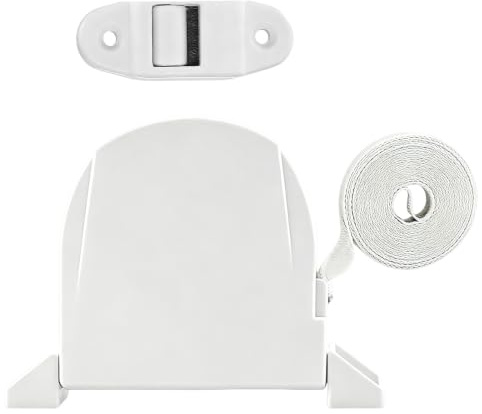 Recogedor Persiana con Cinta de 14 mm x 5 m y mini guía, yisight Enrollador Persiana Exterior, Rotación de 180°,Cuadrado