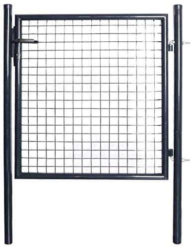 Festnight Portail de Jardin Portillon de Jardin Cloture Exterieur terrasse en Acier galvanisé 100 x 150 cm (l x H) Gris Anthracite