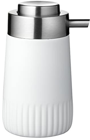 Södahl Plissé Seifenspender fürs Badezimmer, Durchmesser 8 cm, Höhe 14,5 cm, 500 ml, Weiß