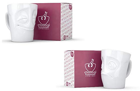 Fiftyeight products fiftyeight set mit 2 tassen mit henkeln pleasure und dirty white ca. 350 ml