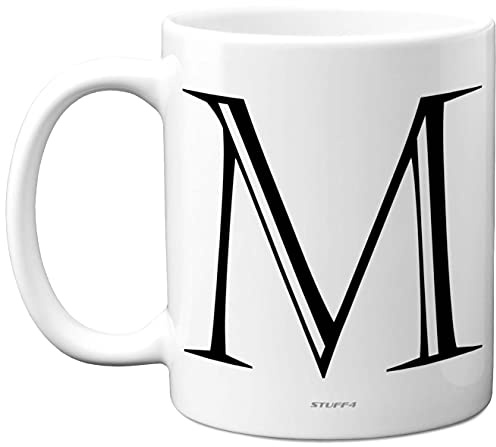 Stuff4 Personalised Alphabet Initial Mug - Letter M Mug, Gifts for Him Her, Fathers Day, Mothers Day, Birthday Gift, 11oz Ceramic Dishwasher Safe Anniversary, Valentines, Christmas, Retirement