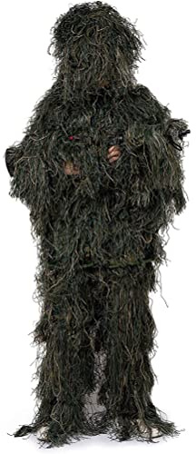 SASKATE Ghillie Men's Camouflage Jacket, Tactics Hunting Clothing, Sniper Suit, Reusable Wrap Camouflage, Hat for Hunting, Camping