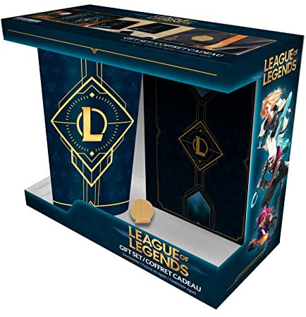 ABYstyle - League of Legends Geschenkset Glas XXL + Pin + Notizbuch Hextech